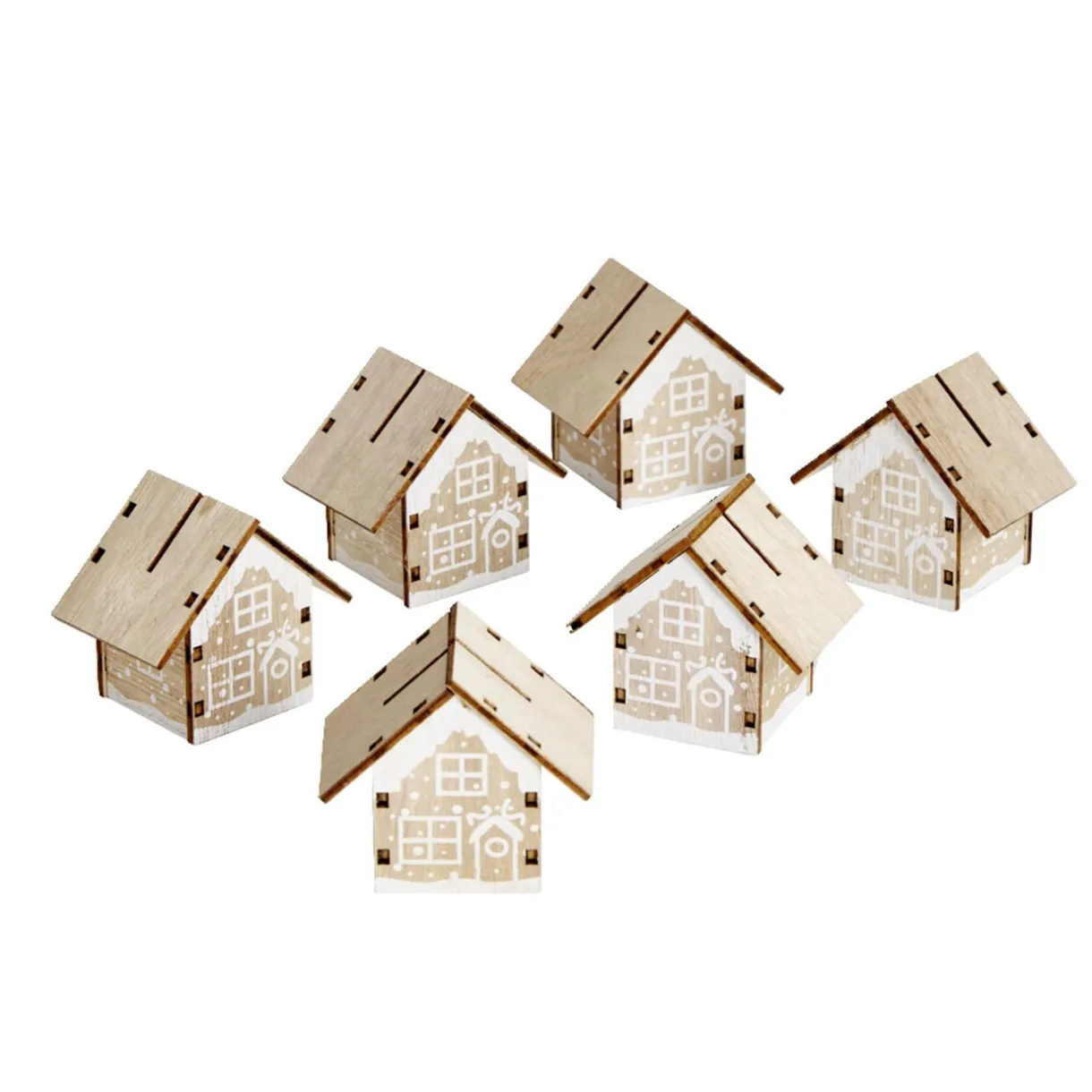 Porte nom en bois forme maisonnette 5x5cm 6 pièces < Gifi Sale