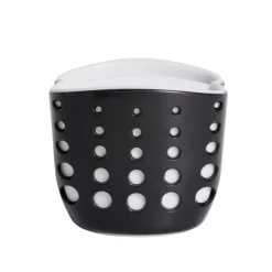 Porte-éponge en plastique noir - 9,5x9,5xH8,3cm