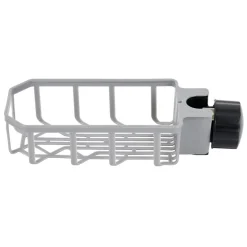 Porte-éponge pour robinet plastique gris - L.20xl.9xH.5cm