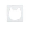 Porte pour Box Cube ouverture tête de chat bois blanc 32x32cm