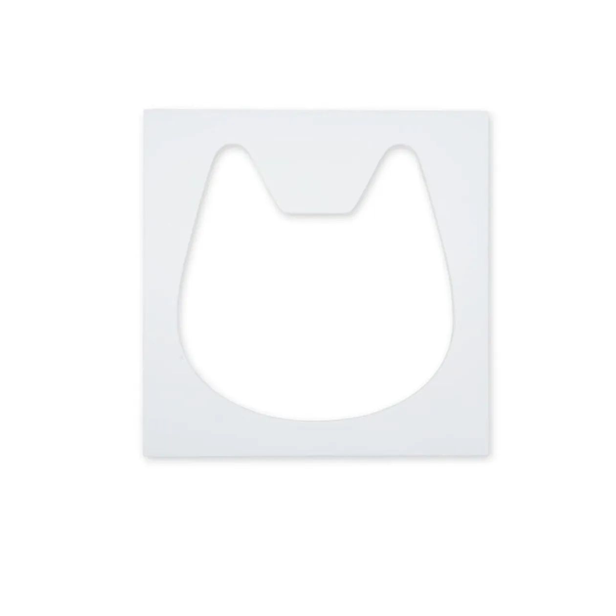 Porte pour Box Cube ouverture tête de chat bois blanc 32x32cm