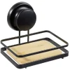 Porte savon bambou métal noir < Gifi