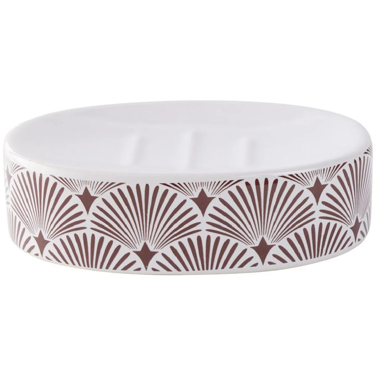 Porte-savon céramique motif vague japonaise blanc et rouge 13x8,5xH3cm < Gifi Clearance