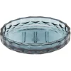 Porte-savon en verre effet cristallin bleu 12x8xH2,5cm