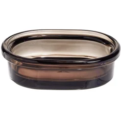 Porte-savon en verre transparent ambre brun 13,3x9,8xH3,8cm < Gifi Hot