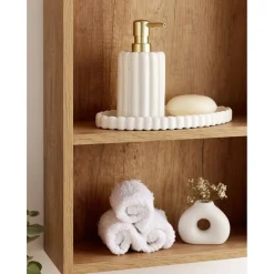 Porte-savon façon cannelé grès blanc 13x9,5xH2,5cm < Gifi Clearance