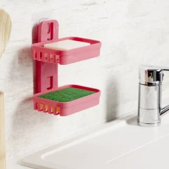 Porte savon 2 niveaux plastique (2 modèles blanc ou rose) < Gifi Outlet