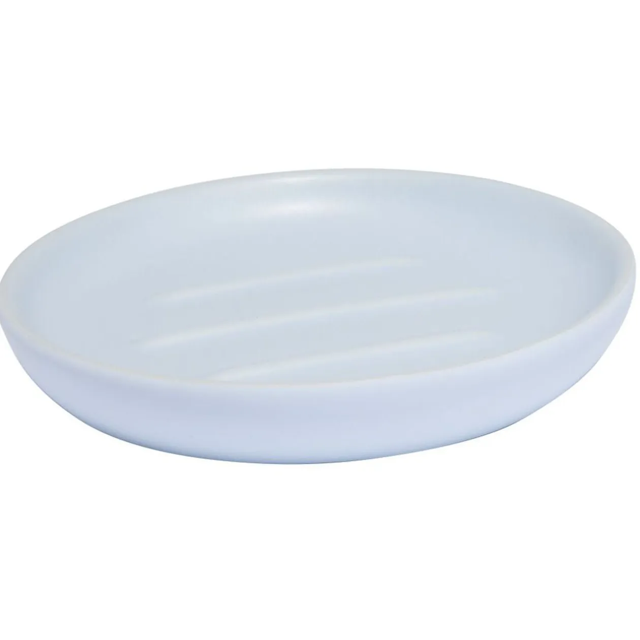 Porte-savon rond céramique bleu Ø10xH2cm