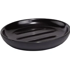 Porte-savon rond céramique noir Ø10xH2cm < Gifi Discount