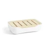 Porte-savon salle de bain bambou et plastique blanc < Gifi New