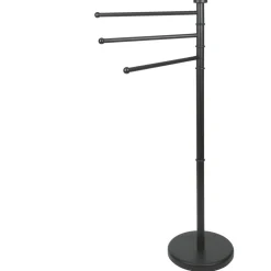 Porte serviette 3 bras métal noir Ø34xH85,5cm