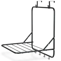 Porte serviette de porte pliable avec 4 crochets métal noir 61x41xH51cm < Gifi Best