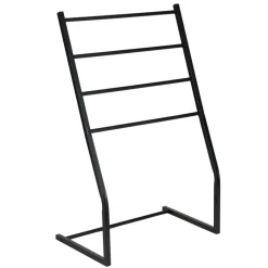 Porte-serviette à poser 4 niveaux métal noir 60x36xH95cm