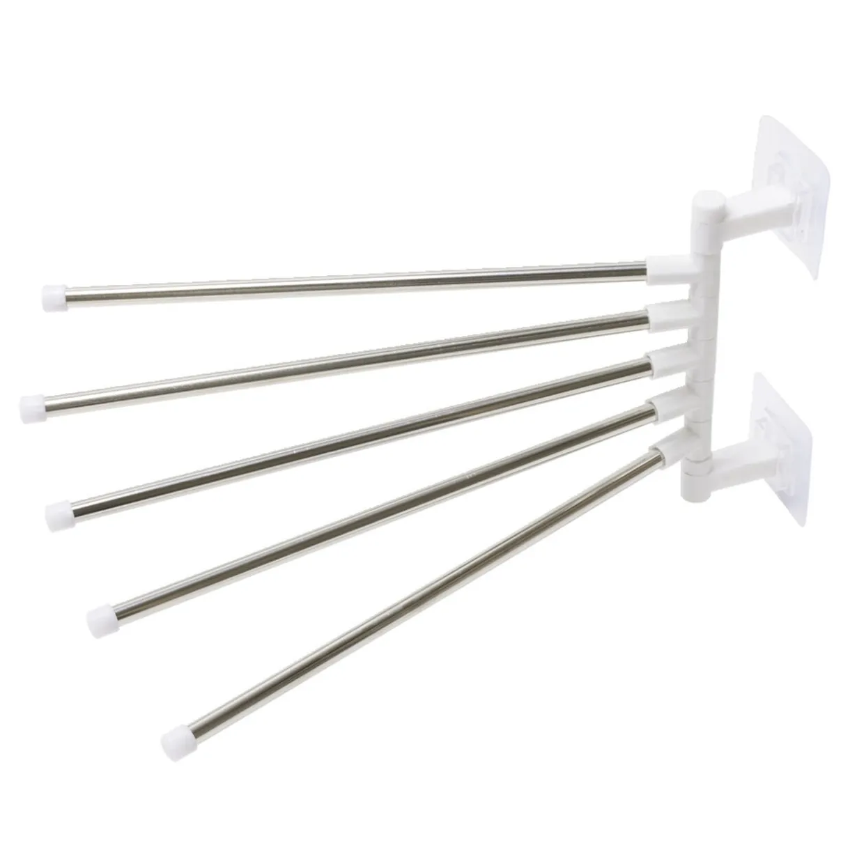 Porte-serviette rotatif 5 branches avec adhésif blanc 26xH16,5cm < Gifi