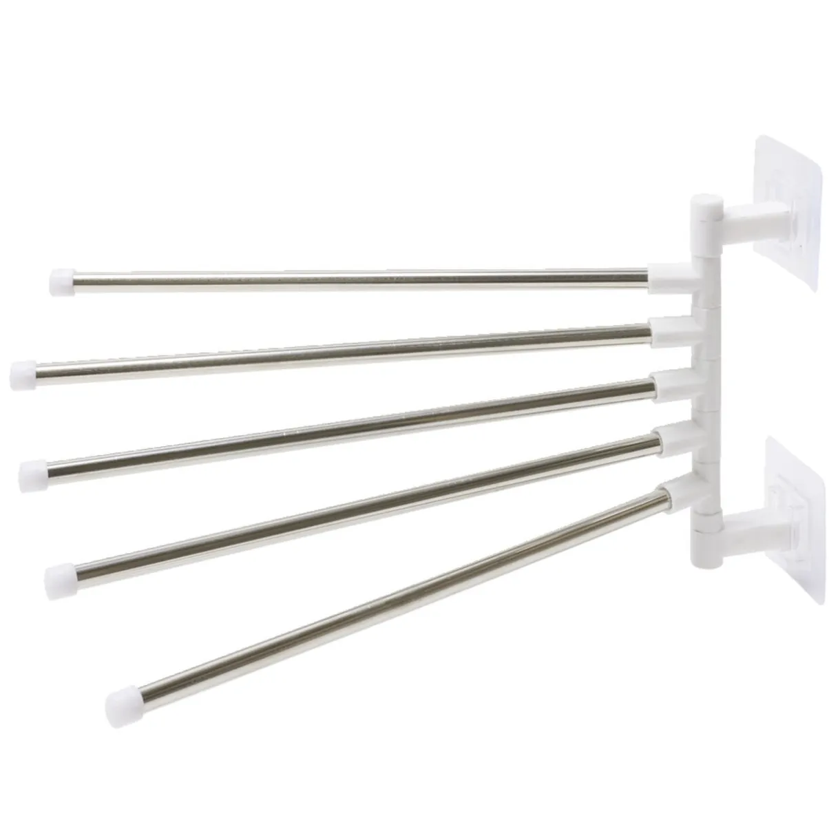Porte-serviette rotatif 5 branches avec adhésif blanc 26xH16,5cm < Gifi