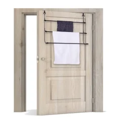 Porte-serviettes à suspendre en fer noir 48,5x12xH54cm < Gifi Best
