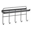 Porte torchon mural 5 crochets métal noir 24x16xH13cm < Gifi Discount
