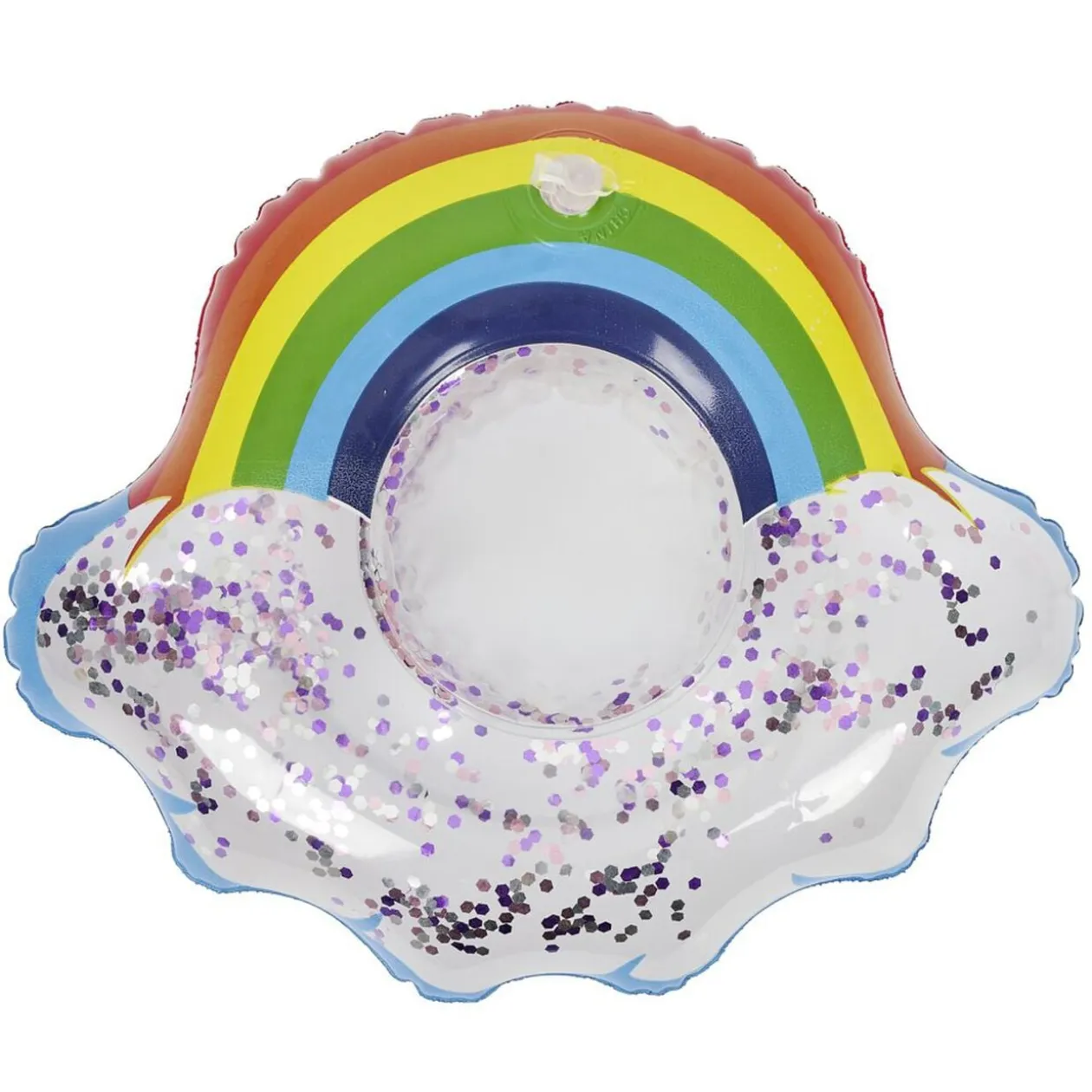 Porte verre gonflable arc-en-ciel à paillettes 20x20cm