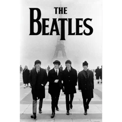 Poster noir et blanc The Beatles Tour Eiffel 91,5x61cm