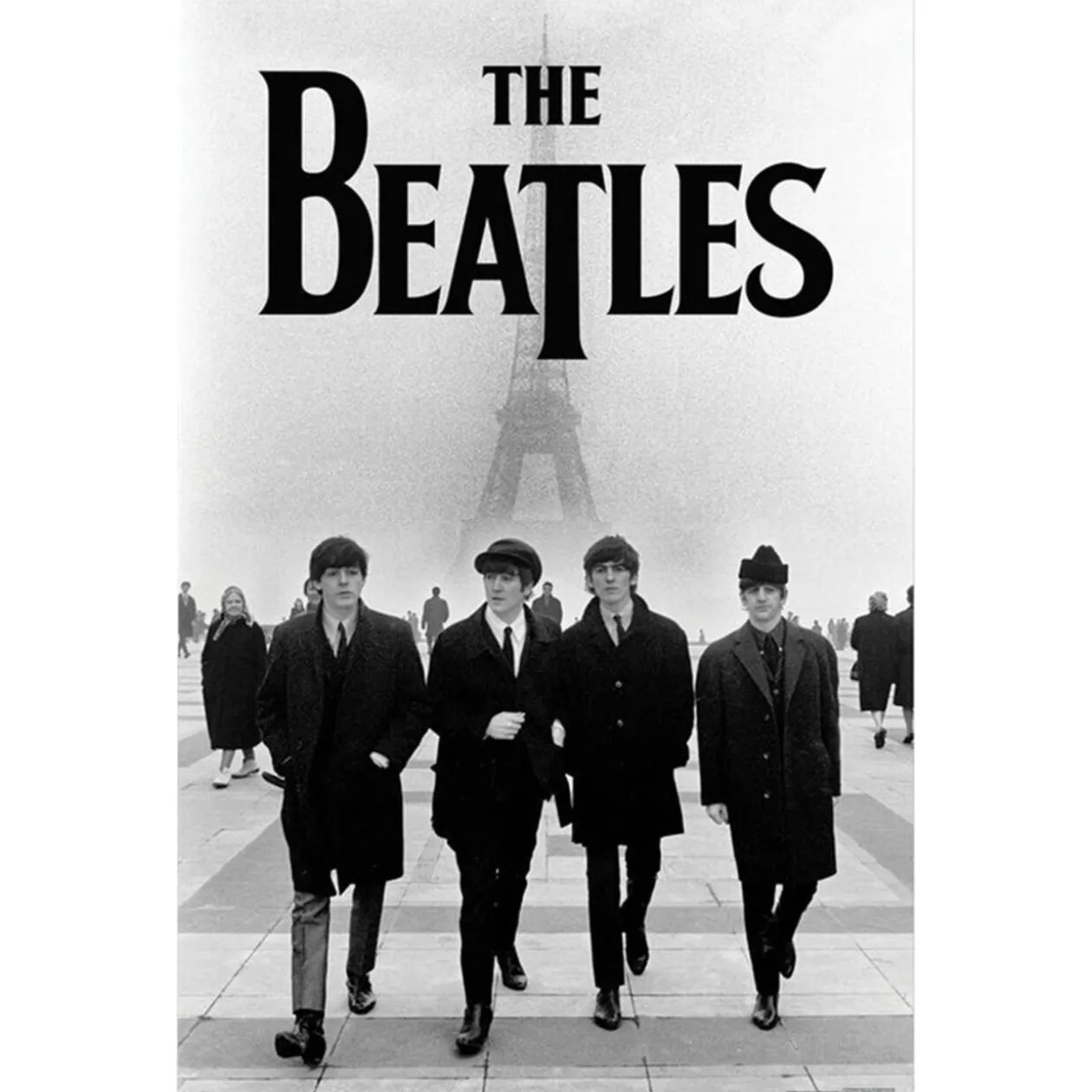 Poster noir et blanc The Beatles Tour Eiffel 91,5x61cm