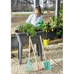 Potager sur pied effet serre Gary plastique gris 59x39xH86,5cm