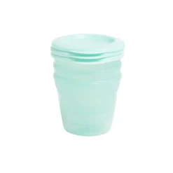 Pot avec couvercle pour snack en plastique rose 110ml (lot de 3)