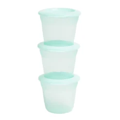 Pot avec couvercle pour snack en plastique rose 110ml (lot de 3)