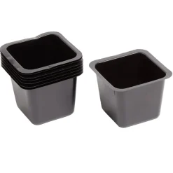 Pot carré plastique noir pour semis x8
