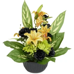 Pot composition fleur artificielle L40x35xH50cm vert < Gifi Best