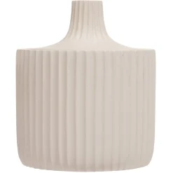 Pot à coton plastique rose effet rainuré Ø9xH10cm