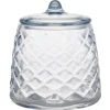 Pot à coton verre bleu Ø10xH12cm < Gifi Hot