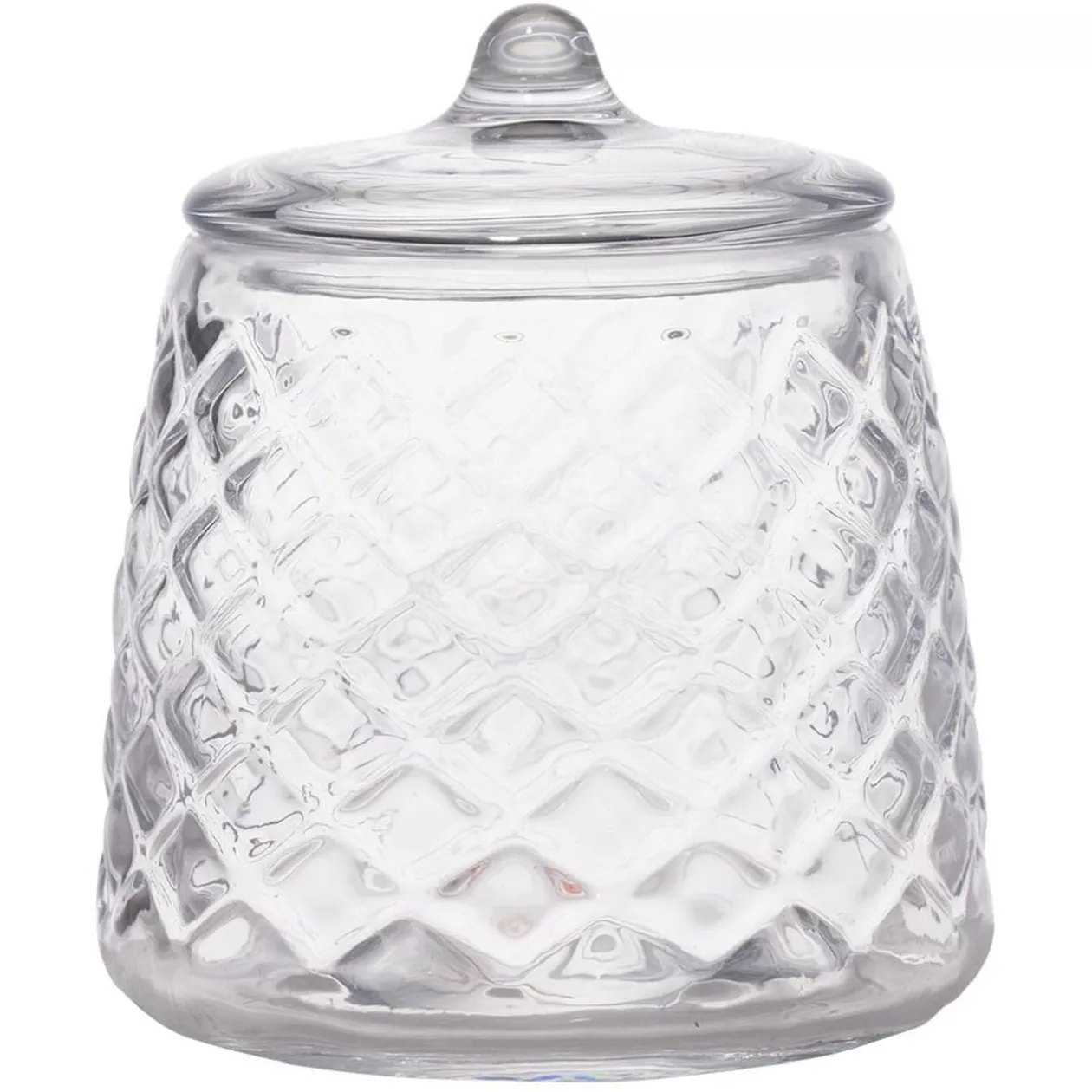 Pot à coton verre transparent Ø10xH12cm