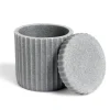 Pot à coton Ø9x10cm plastique effet ciment gris