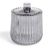 Pot à coton Ø9x11cm verre strié gris < Gifi New
