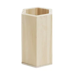 Pot à crayon en bois hexagonal à personnaliser Ø7,5x10cm < Gifi New