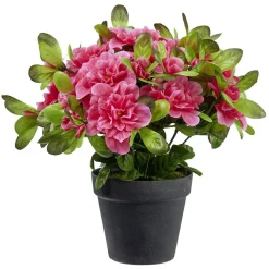 Pot d'azalée artificielle rose 14 têtes Ø35xH30cm