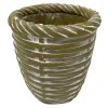Pot de ciment rond contour aspect tressé