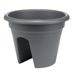 Pot de fleur balcon rond plastique noir Ø29,5xH22,5cm < Gifi Online