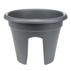 Pot de fleur balcon rond plastique noir Ø29,5xH22,5cm < Gifi Online
