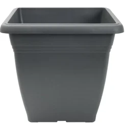 Pot de fleur carré 32L plastique gris anthracite 40x40xH36cm < Gifi