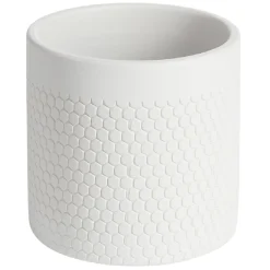 Pot de fleur gris clair motif nid d'abeille 1,29 L Ø13,5x12,3 cm - Capri < Gifi