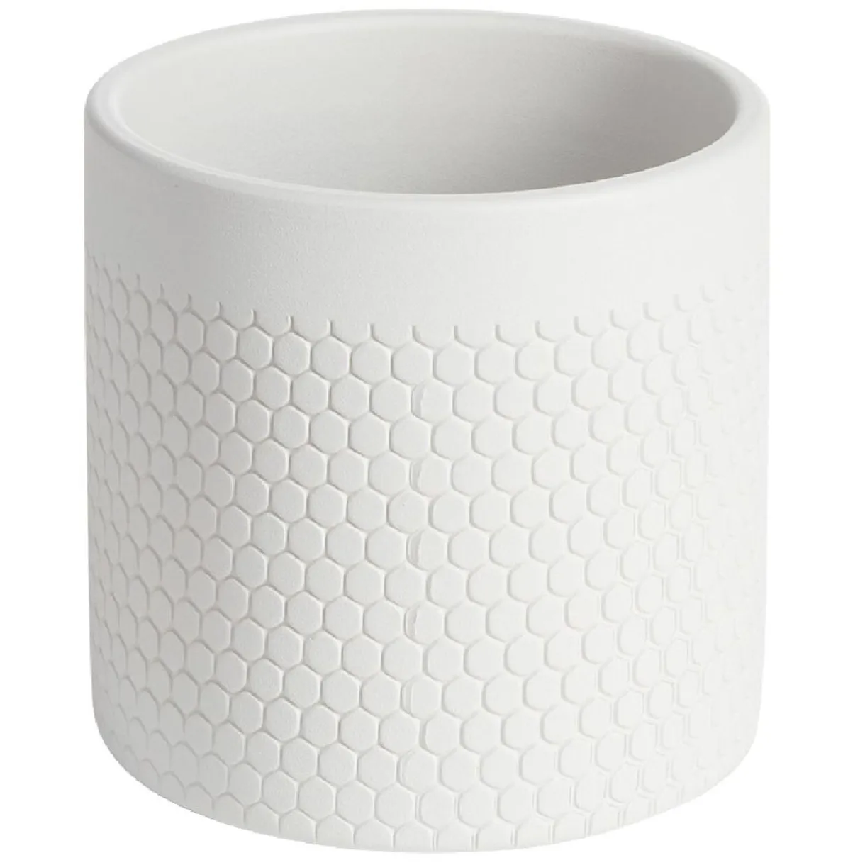 Pot de fleur gris clair motif nid d'abeille 1,29 L Ø13,5x12,3 cm - Capri < Gifi
