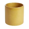 Pot de fleur jaune motif nid d'abeille Capri Ø13,5x12,3cm 1,29L < Gifi Sale