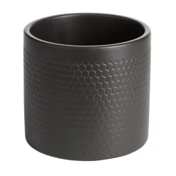 Pot de fleur noir mat motif nid d'abeille 1,29 L Ø13,5x12,3 cm - Capri