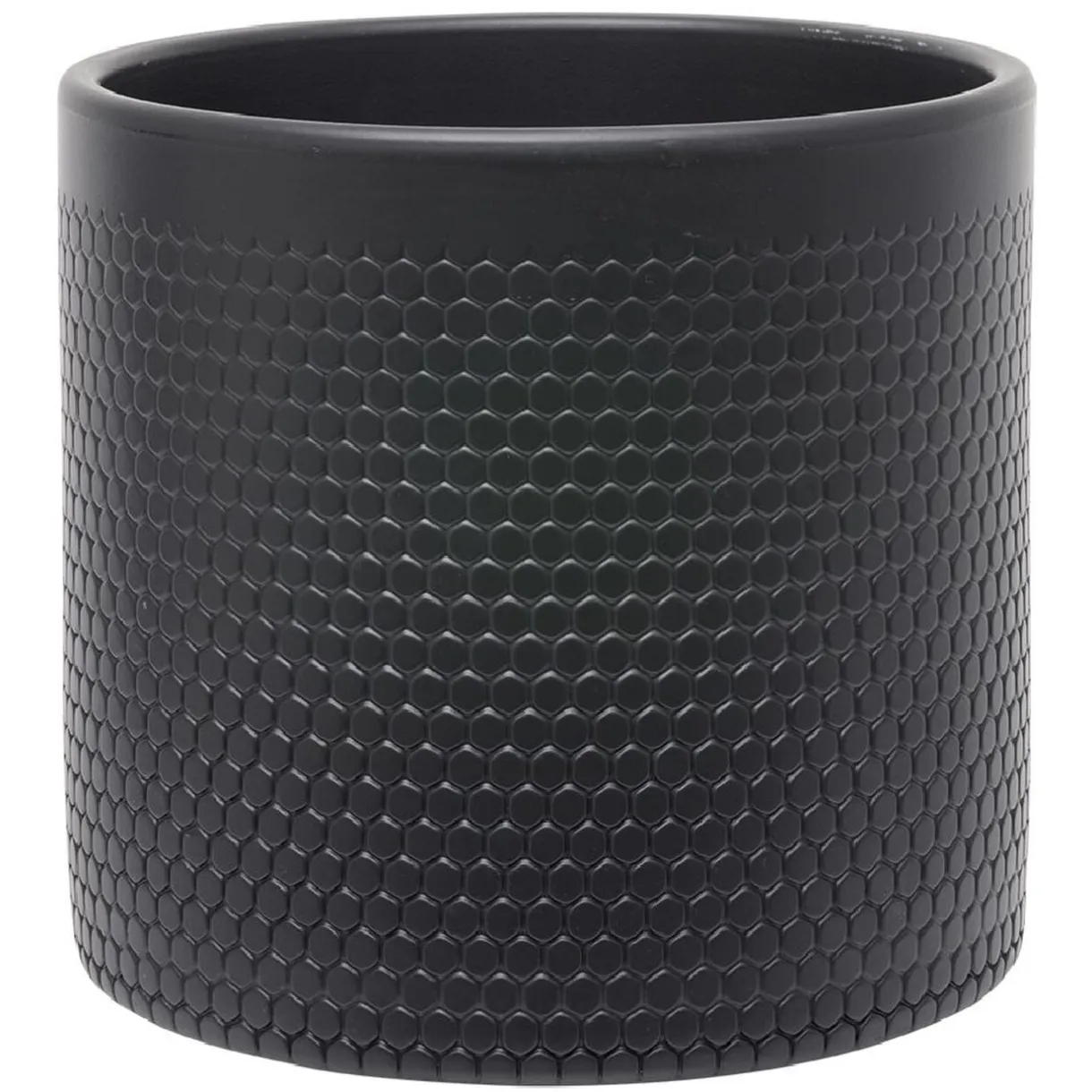 Pot de fleur noir mat motif nid d'abeille 3,85L Ø19xH17,5 cm - Capri < Gifi Outlet