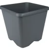 Pot de jardin carré Chorus gris anthracite 15,2 L < Gifi
