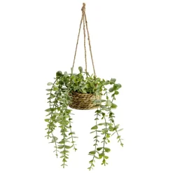 Pot de plante verte artificielle tombante Ø9xH30cm (3 modèles)