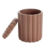 Pot de rangement en céramique forme cannelé Ø11xH18cm (2 modèles)