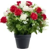 Pot de rose rouge et blanche artificielle Ø50xH50cm