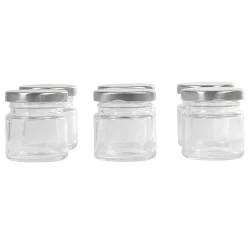 Pot à dragées en verre avec bouchon métal x6